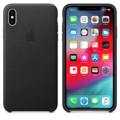 Apple Leather Case For Apple Iphone Xs Max - Black